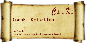 Csenki Krisztina névjegykártya